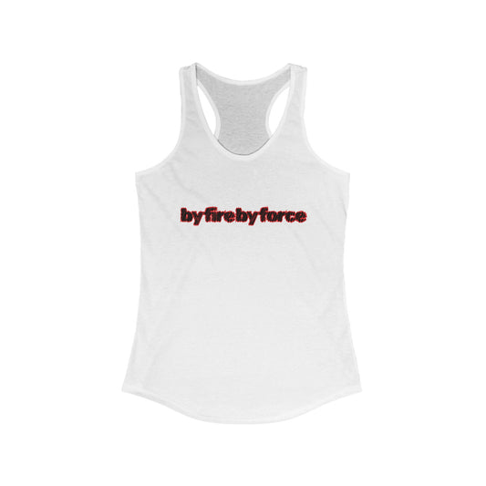 Women's Racerback Tank, Workout Top, by fire by force β Defining the hustle