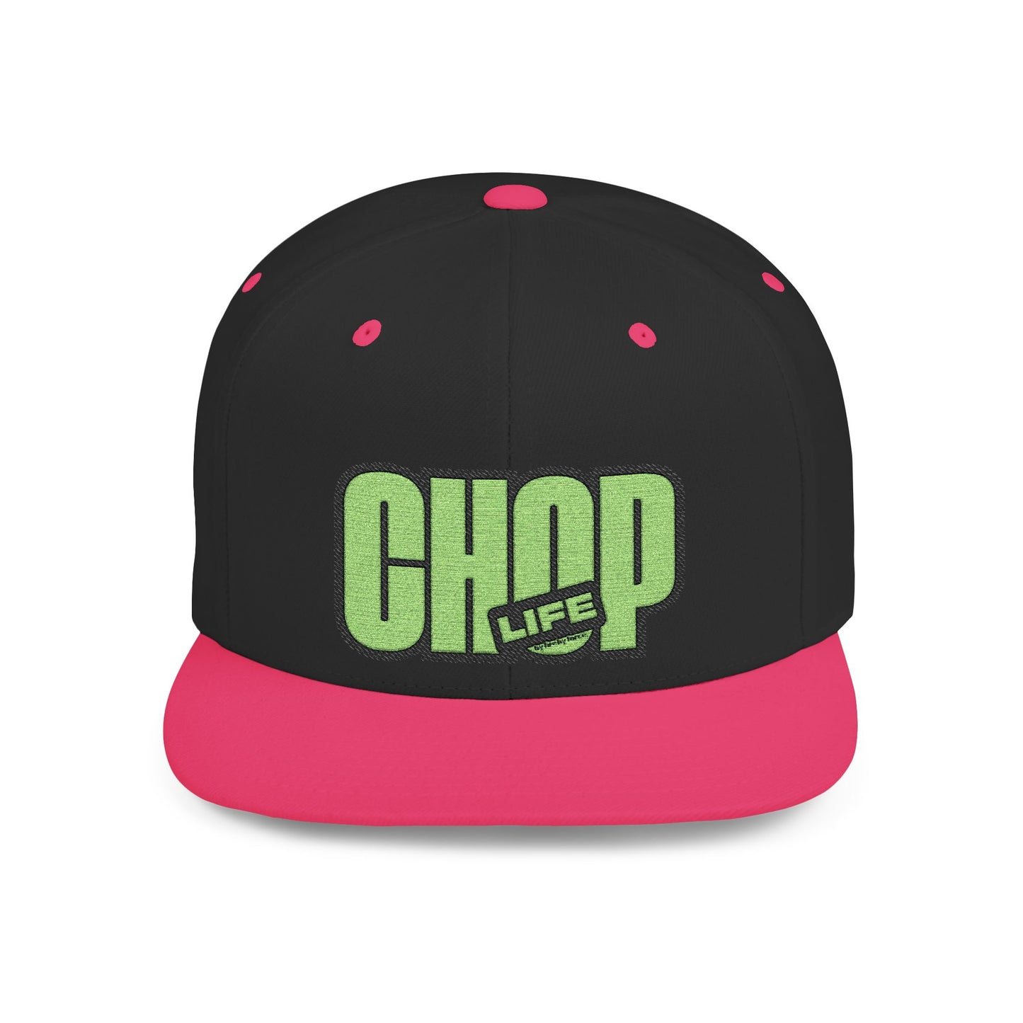 Flat Bill Snapback CHOP LIFE (Green Logo) Wear the Vibes Speak the Culture