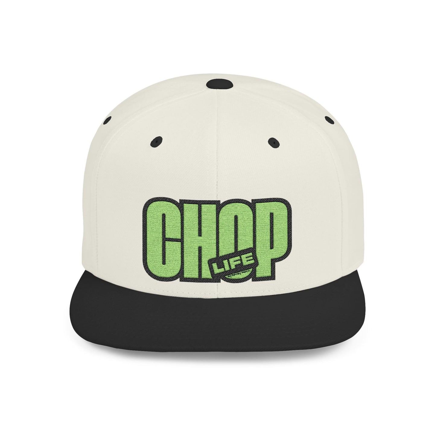 Flat Bill Snapback CHOP LIFE (Green Logo) Wear the Vibes Speak the Culture