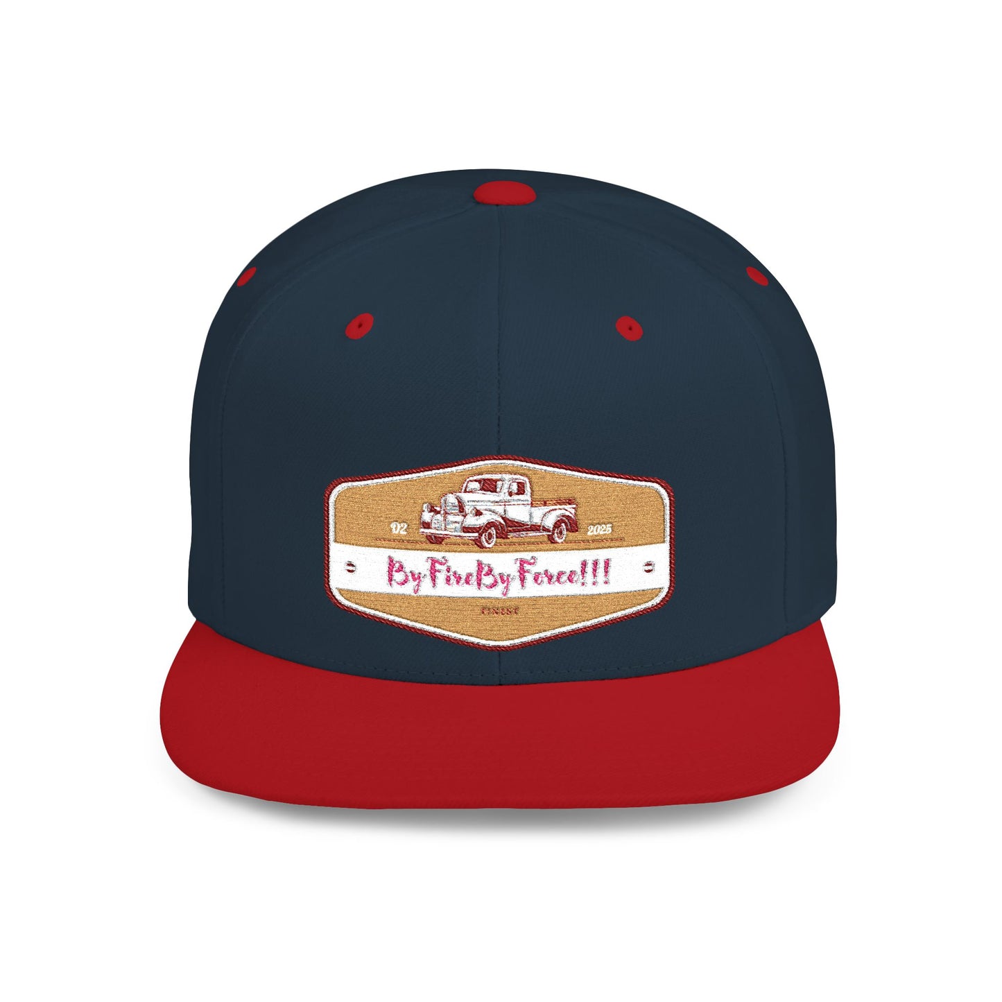 Flat Bill Snapback By Fire By Force Logo Hat for Everyday Hustle