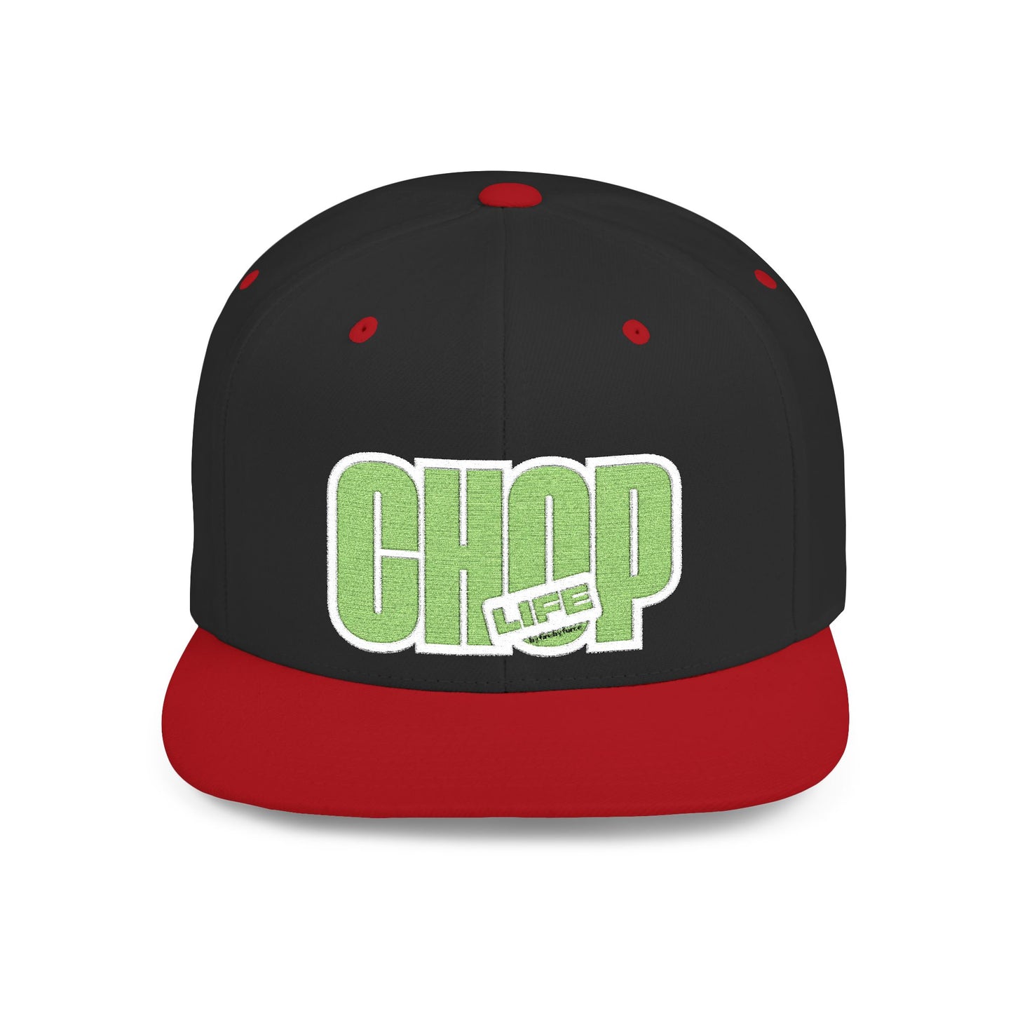 Flat Bill Snapback CHOP LIFE (White Logo) Wear the Vibes Speak the Culture