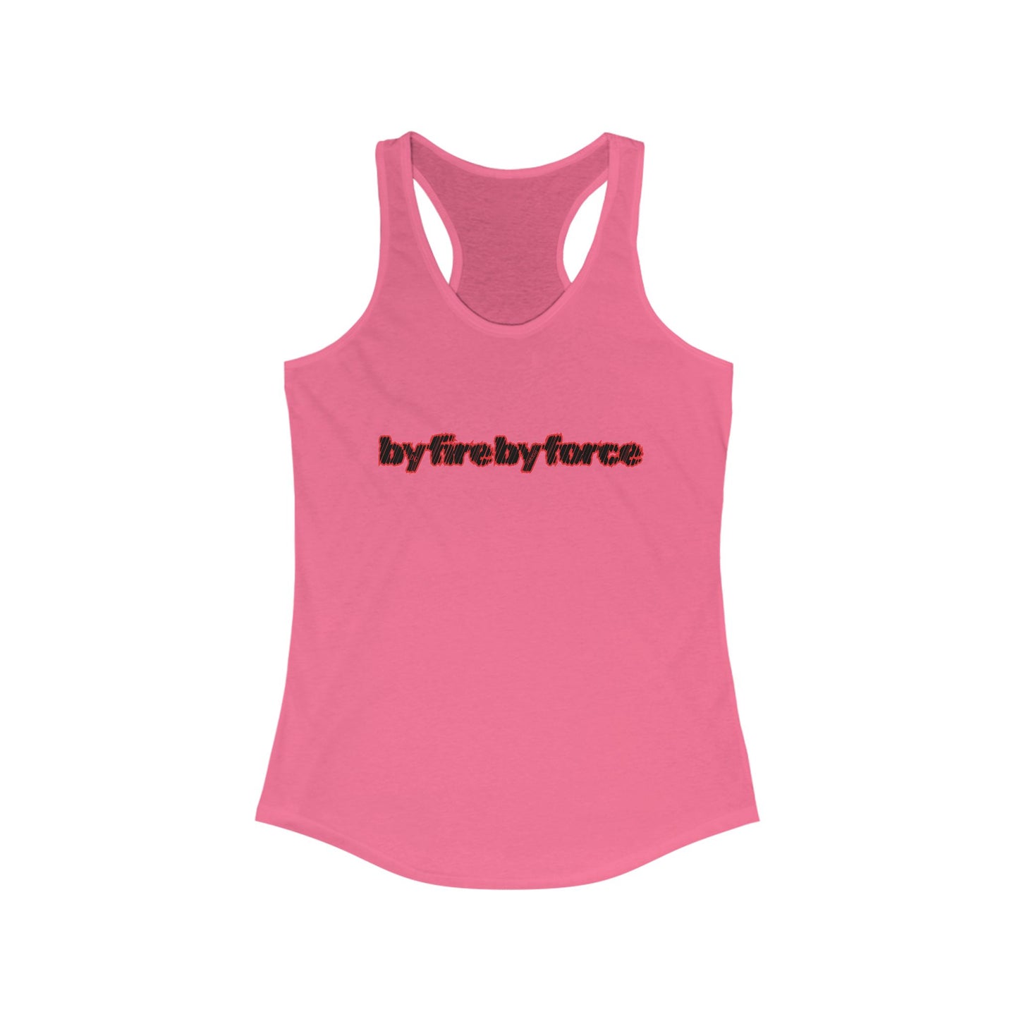 Women's Racerback Tank, Workout Top, by fire by force — Defining the hustle