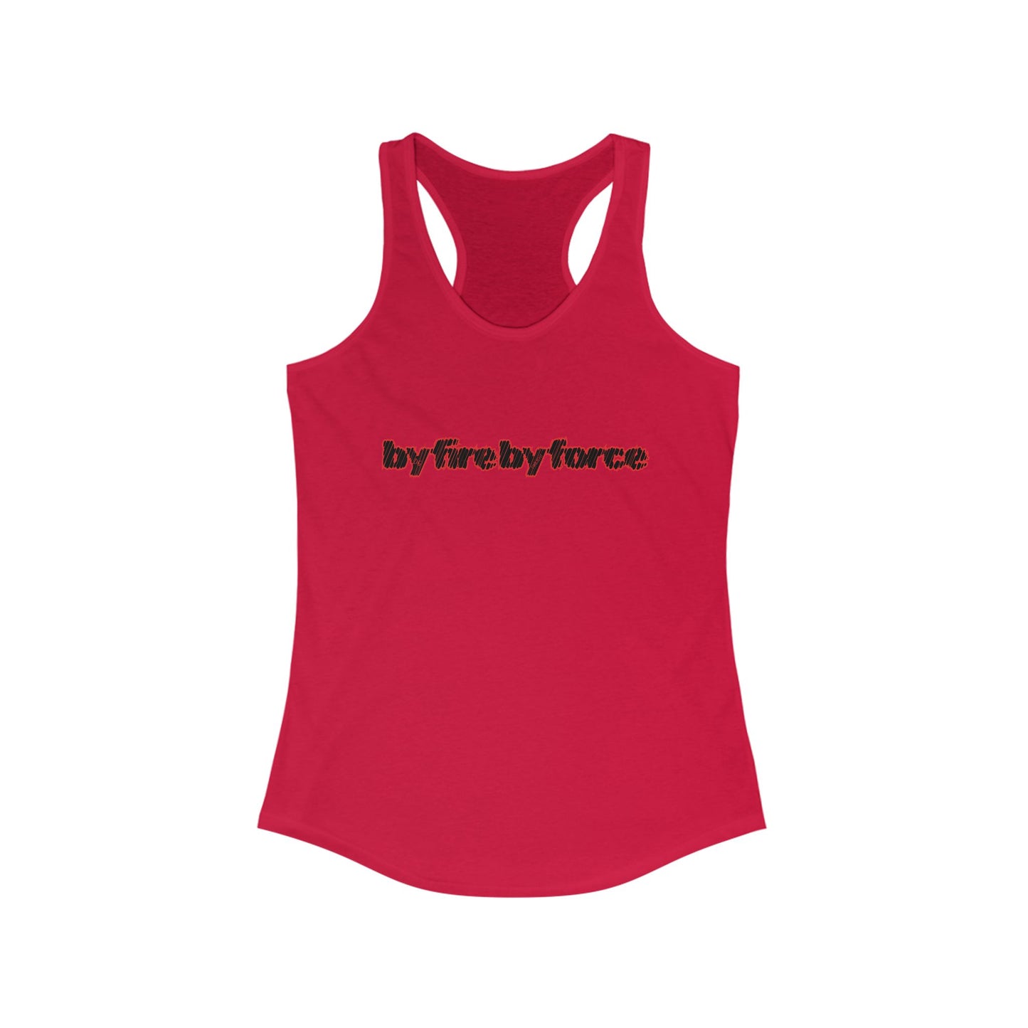 Women's Racerback Tank, Workout Top, by fire by force — Defining the hustle
