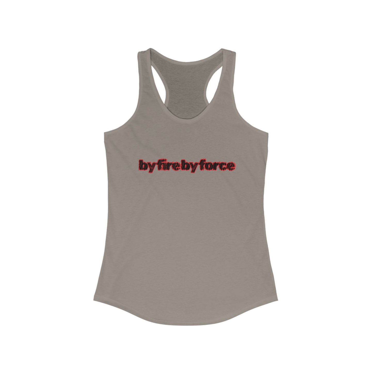 Women's Racerback Tank, Workout Top, by fire by force — Defining the hustle