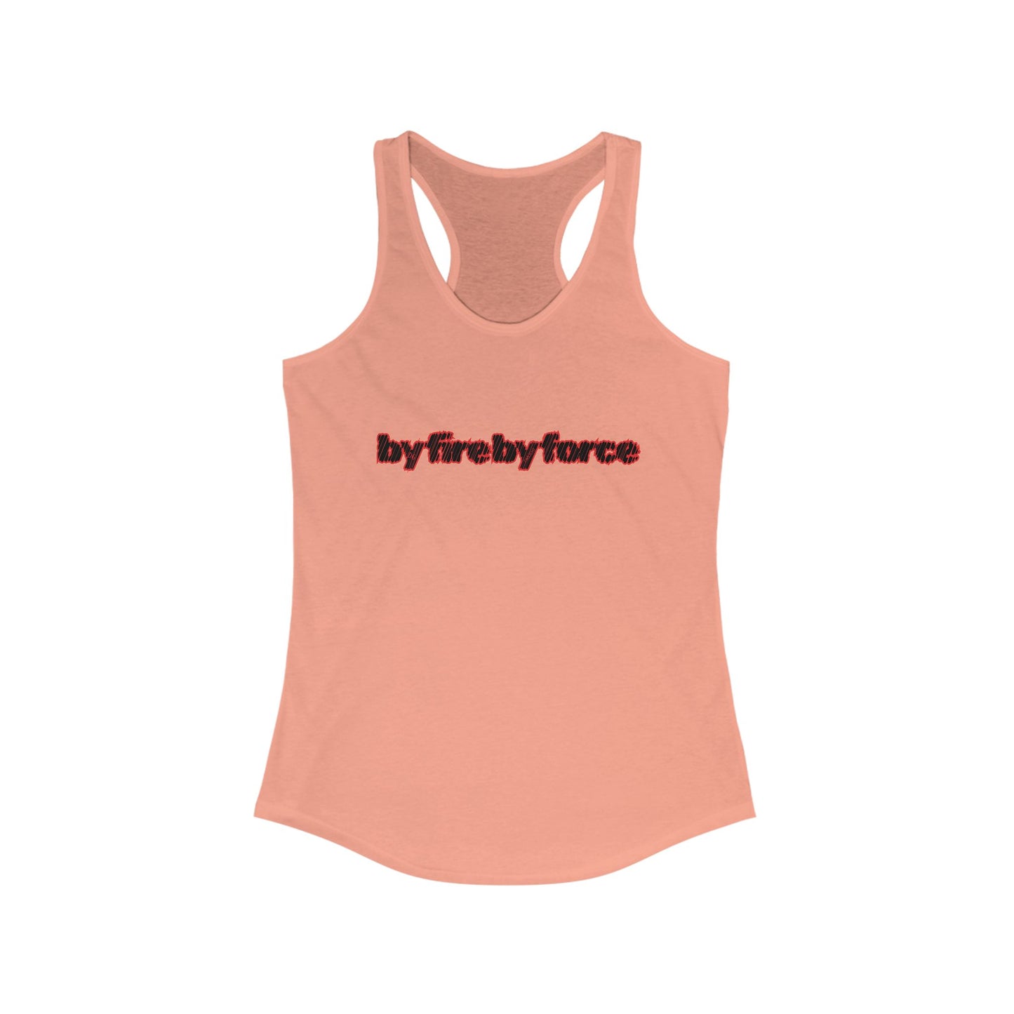 Women's Racerback Tank, Workout Top, by fire by force — Defining the hustle