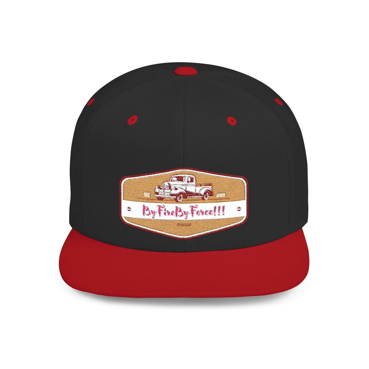 Flat Bill Snapback By Fire By Force Logo Hat for Everyday Hustle