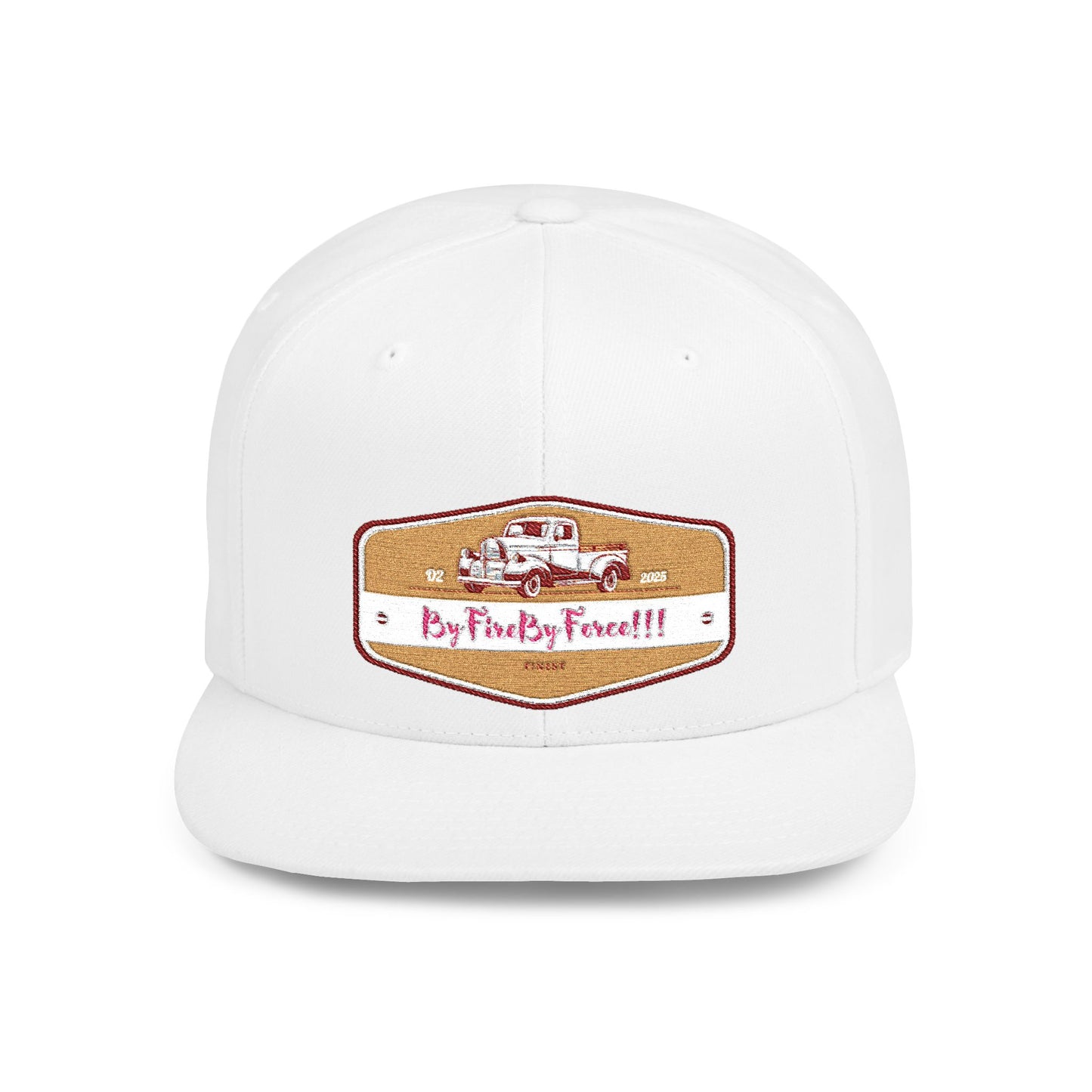 Flat Bill Snapback By Fire By Force Logo Hat for Everyday Hustle