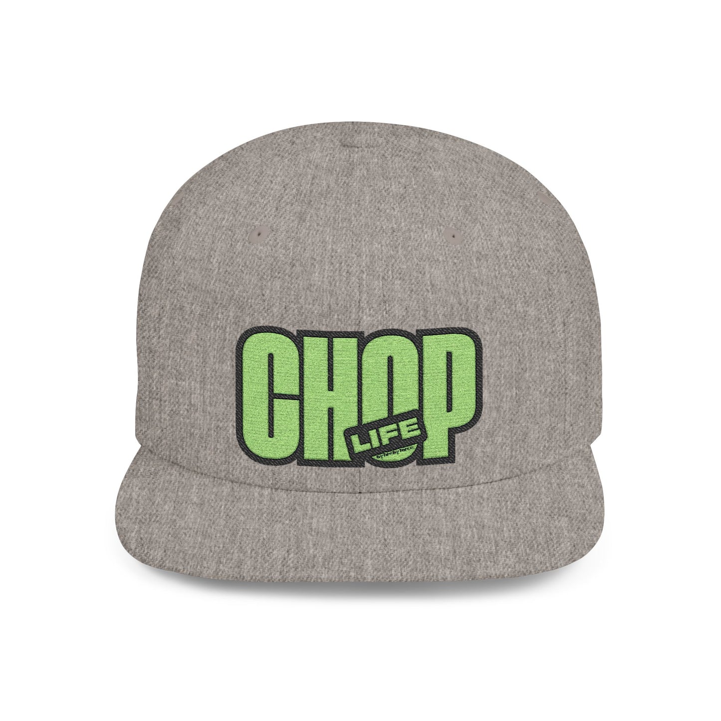 Flat Bill Snapback CHOP LIFE (Green Logo) Wear the Vibes Speak the Culture