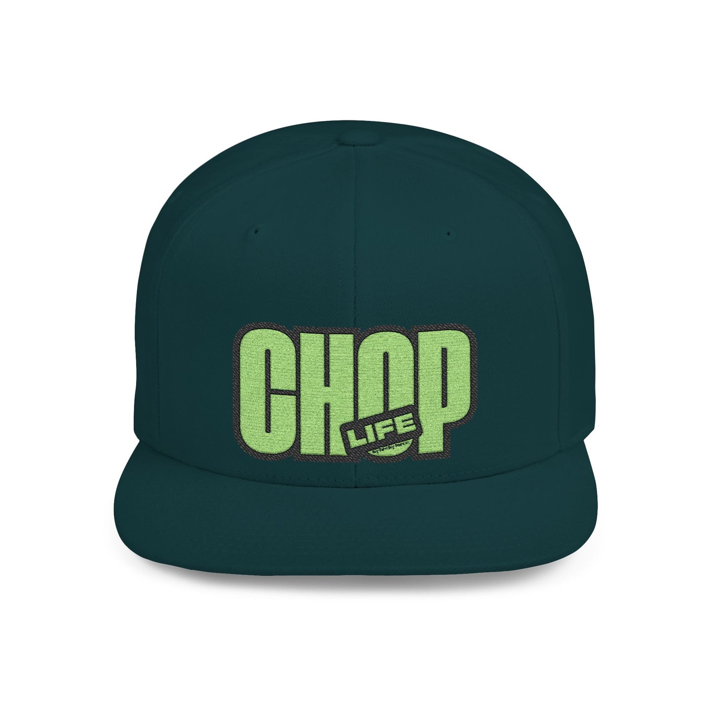Flat Bill Snapback CHOP LIFE (Green Logo) Wear the Vibes Speak the Culture