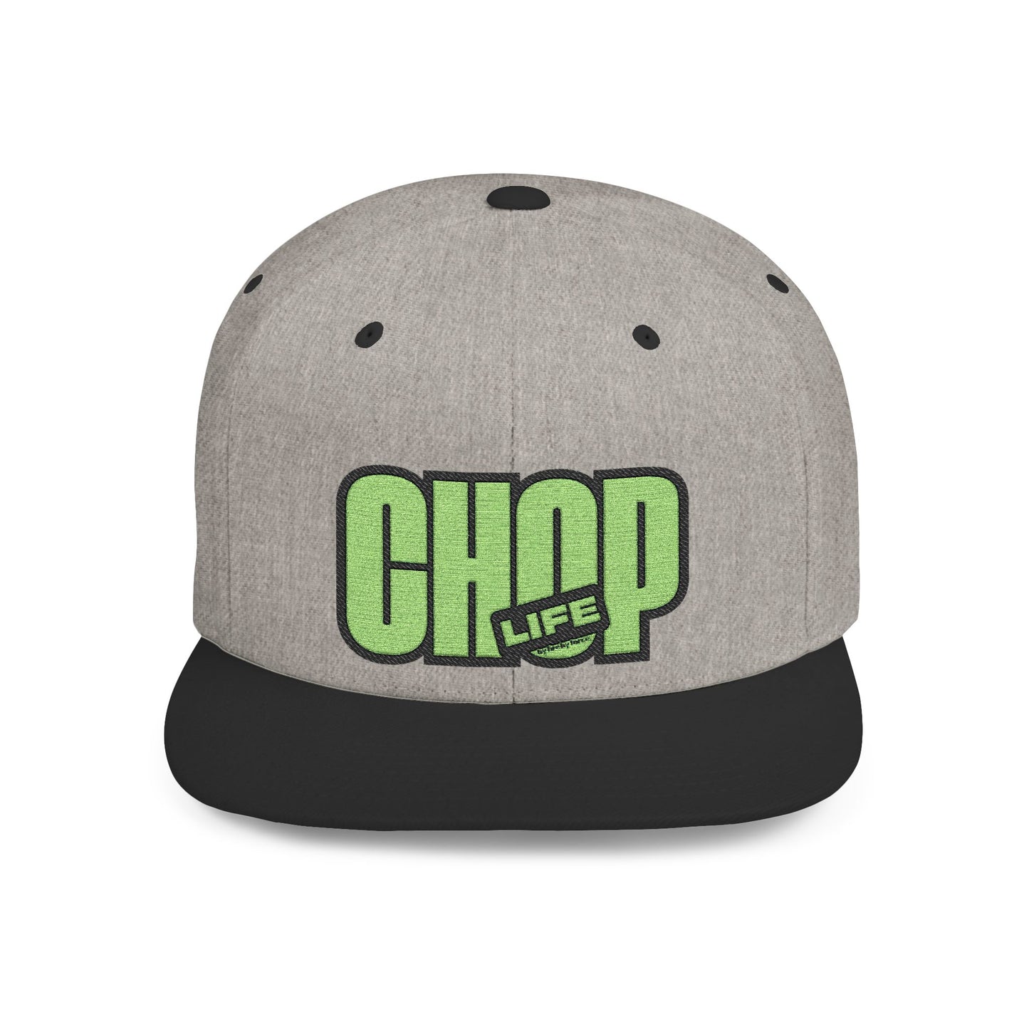 Flat Bill Snapback CHOP LIFE (Green Logo) Wear the Vibes Speak the Culture