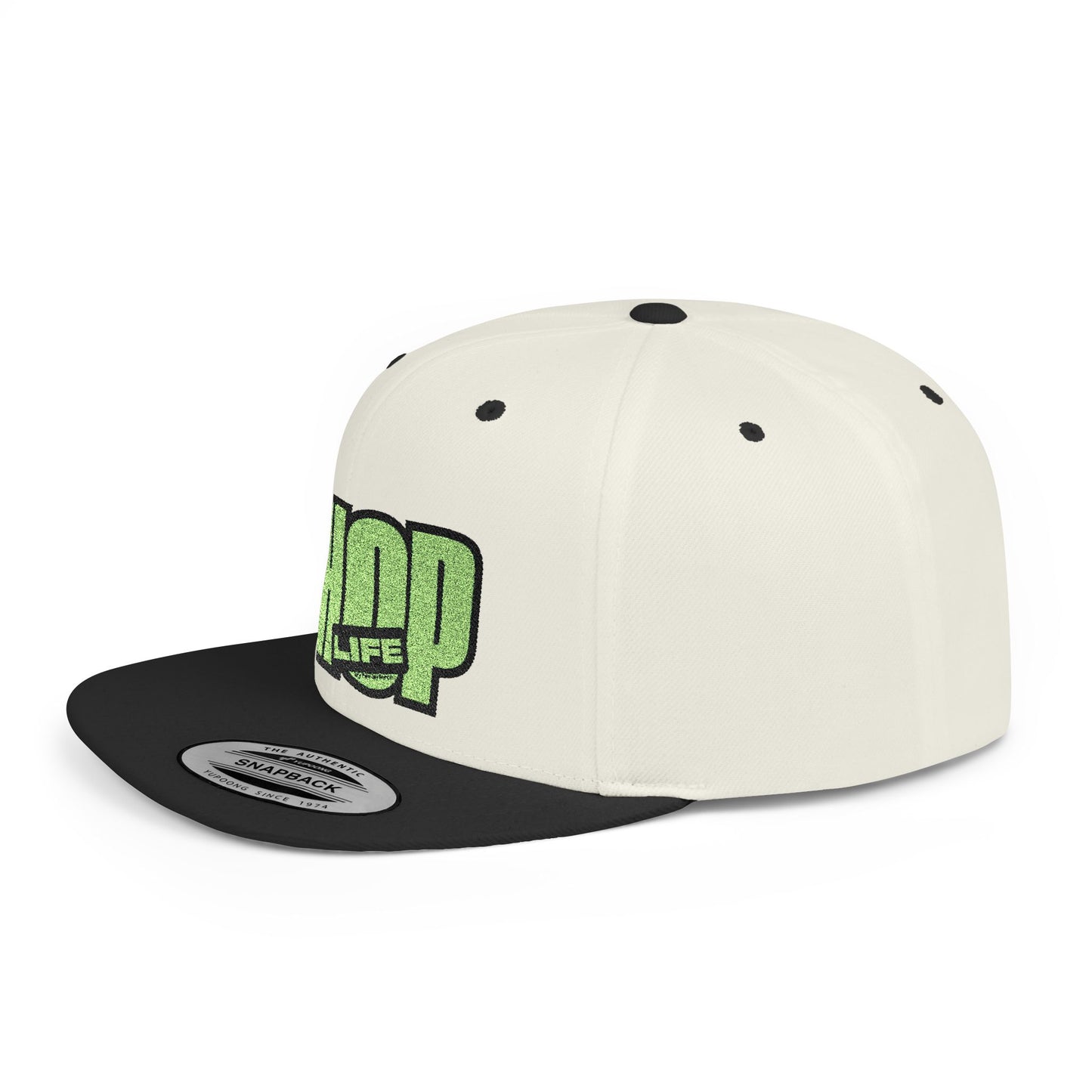 Flat Bill Snapback CHOP LIFE (Green Logo) Wear the Vibes Speak the Culture