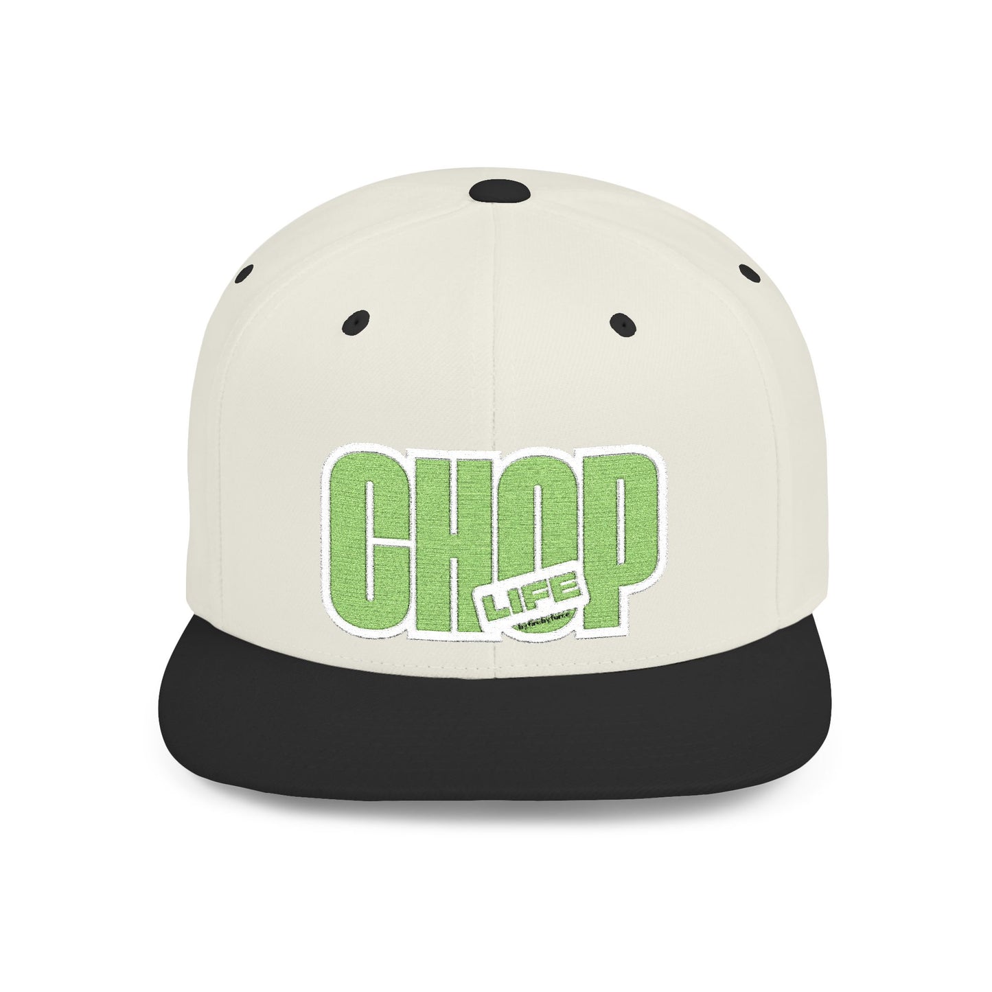 Flat Bill Snapback CHOP LIFE (White Logo) Wear the Vibes Speak the Culture